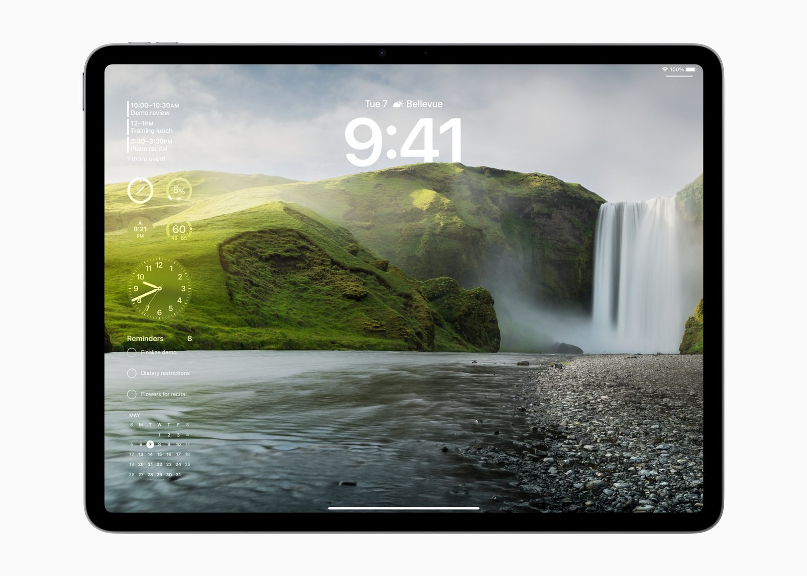Com a espetacular tela Liquid Retina, o novo iPad Air tem revestimento antirreflexo, tecnologia True Tone, muito brilho e ampla tonalidade de cores