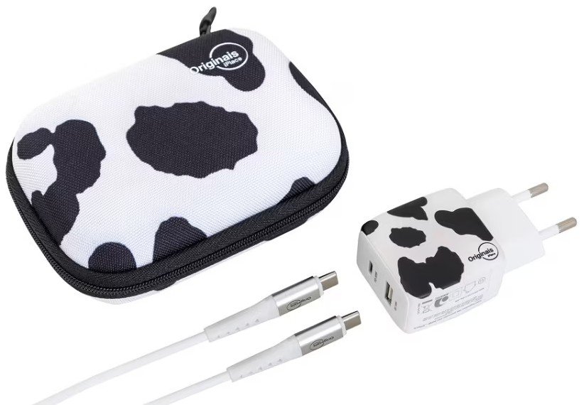 kit-viagem-animal-print-cow-usb-c-30w-originais-iplace