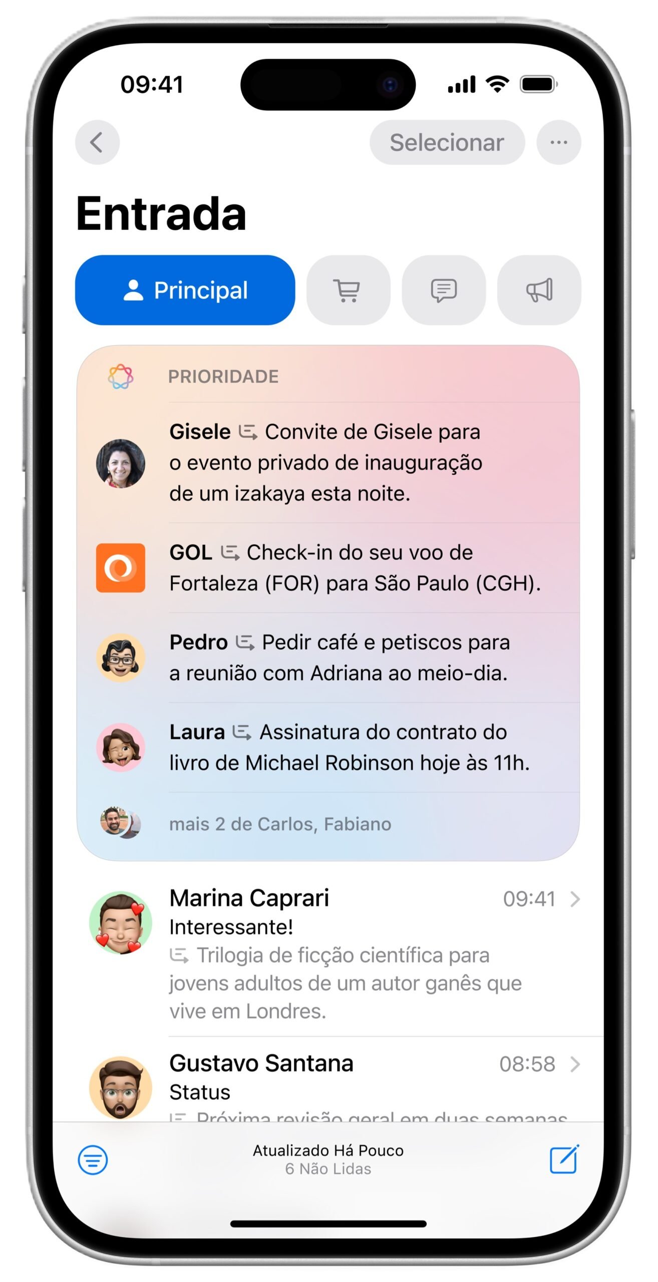 Mensagens prioritárias